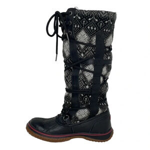 PAJAR Tall Winter Regatta Boots Fair Isle Fleece Lined Size 5.5 EU 36